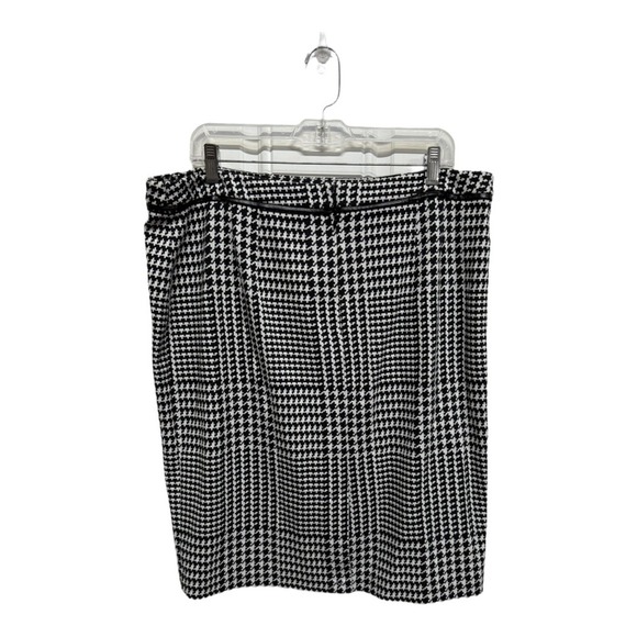 Talbots Pencil Womens Black/White Houndstooth Plaid Cotton Skirt Size 16 Preppy - Picture 4 of 6